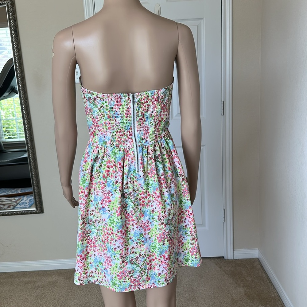96% Cotton VICTORIA’s SECRET Floral Dress with Pink and Green Accents Sz-8 - Picture 5 of 12